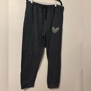 Gray Joggers with Heart Patch